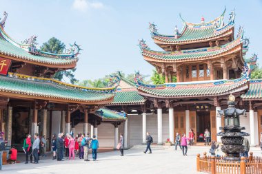 Fujian, Çin - Jan 07 2016: Güney Putuo Temple(Nanputuo Temple). ünlü bir tarihi sitesini Xiamen, Fujian, Çin.