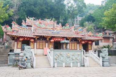 Fujian, Çin - 23 Aralık 2015: Dongyue Tapınağı. ünlü tarihi bir site Anxi, Fujian, Çin.