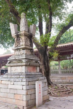Fujian, Çin - 27 Aralık 2015: Pagoda Kaiyuan Tapınağı'nda. ünlü tarihi bir site Quanzhou, Fujian, Çin.