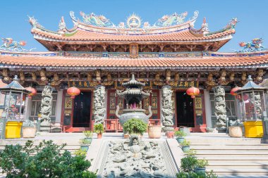 Fujian, Çin - 28 Aralık 2015: Yuanmiaoguan Taoist Tapınağı. ünlü tarihi bir site Quanzhou, Fujian, Çin.