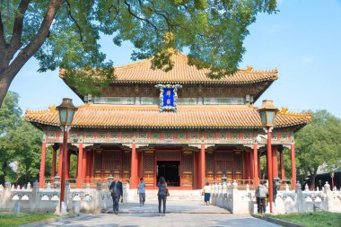 Beijing, Çin - 18 Ekim 2015: Imperial College (Guozijian). Pekin, Çin için ünlü tarihi bir site.