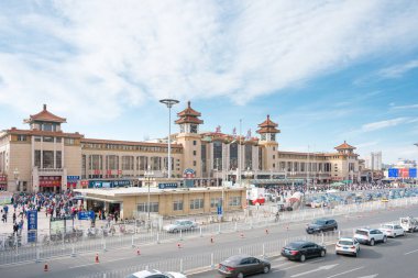 Beijing, Çin - 11 Ekim 2015: Pekin tren istasyonu Pekin, Çin.