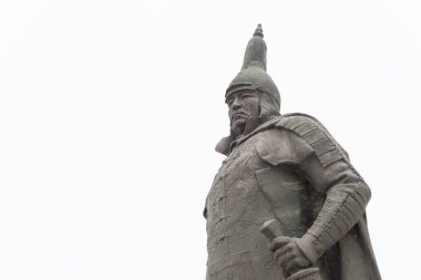 Liaoning, Çin - 31 Temmuz 2015: Hong Taiji heykele Qing Dynasty(Unesco World Heritage site) Türbesi Zhaoling. Shenyang, Liaoning, Çin için ünlü tarihi bir site.