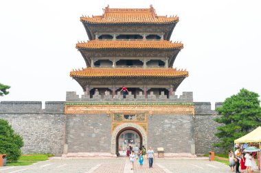 Liaoning, Çin - 31 Temmuz 2015: Zhaoling Türbesi Qing Dynasty(Unesco World Heritage site). Shenyang, Liaoning, Çin için ünlü tarihi bir site.