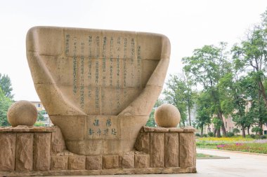 Liaoning, Çin - 31 Temmuz 2015: Xinle sitesi Müzesi. Shenyang, Liaoning, Çin için ünlü tarihi bir site.