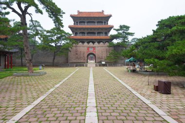 Liaoning, Çin - 31 Temmuz 2015: Fuling Türbesi Qing Dynasty(Unesco World Heritage site). Shenyang, Liaoning, Çin için ünlü tarihi bir site.