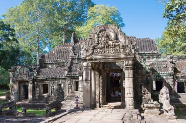 Siem Reap, Kamboçya - 30 Kasım 2016: Banteay Kdei Angkor içinde. bir ünlü Ören (Unesco Dünya Mirası) Angkor, Siem Reap, Kamboçya.
