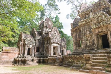 Siem Reap, Kamboçya - 30 Kasım 2016: Angkor Thommanon Tapınağı. bir ünlü Ören (Unesco Dünya Mirası) Angkor, Siem Reap, Kamboçya.
