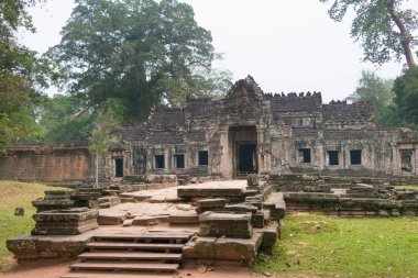 Siem Reap, Kamboçya - 13 Aralık 2016: Preah Khan Angkor içinde. bir ünlü Ören (Unesco Dünya Mirası) Angkor, Siem Reap, Kamboçya.