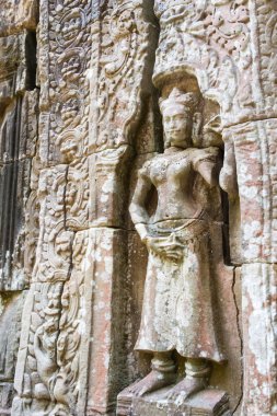 Siem Reap, Kamboçya - 11 Aralık 2016: Angkor Ta Som yardım. bir ünlü Ören (Unesco Dünya Mirası) Angkor, Siem Reap, Kamboçya.