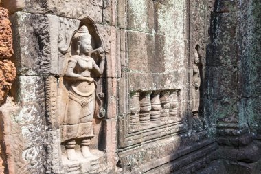 Siem Reap, Kamboçya - 11 Aralık 2016: Angkor Ta Som yardım. bir ünlü Ören (Unesco Dünya Mirası) Angkor, Siem Reap, Kamboçya.
