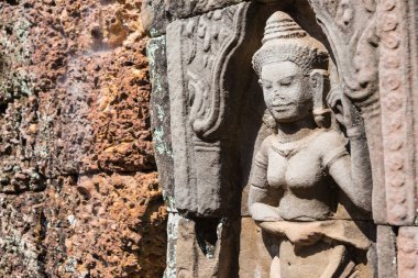 Siem Reap, Kamboçya - 11 Aralık 2016: Angkor Ta Som yardım. bir ünlü Ören (Unesco Dünya Mirası) Angkor, Siem Reap, Kamboçya.