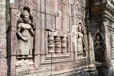 Siem Reap, Kamboçya - 11 Aralık 2016: Angkor Ta Som yardım. bir ünlü Ören (Unesco Dünya Mirası) Angkor, Siem Reap, Kamboçya.