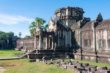 Siem Reap, Kamboçya - 05 Aralık 2016: Angkor Wat. bir ünlü Ören (Unesco Dünya Mirası) Angkor, Siem Reap, Kamboçya.