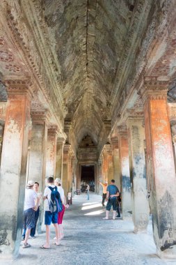 Siem Reap, Kamboçya - 10 Aralık 2016: Angkor Wat. bir ünlü Ören (Unesco Dünya Mirası) Angkor, Siem Reap, Kamboçya.