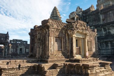 Siem Reap, Kamboçya - 05 Aralık 2016: Angkor Wat. bir ünlü Ören (Unesco Dünya Mirası) Angkor, Siem Reap, Kamboçya.