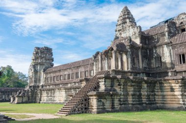 Siem Reap, Kamboçya - 05 Aralık 2016: Angkor Wat. bir ünlü Ören (Unesco Dünya Mirası) Angkor, Siem Reap, Kamboçya.