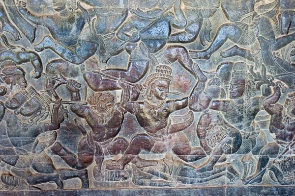 Siem reap, Kambodscha - 05.12.2016: Erleichterung in angkor wat. eine berühmte historische Stätte (UNESCO-Weltkulturerbe) in angkor, siem reap, Kambodscha. — Stockfoto