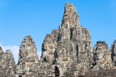 Siem Reap, Kamboçya - 11 Aralık 2016: Bayon Tapınağı Angkor Thom. bir ünlü Ören (Unesco Dünya Mirası) Angkor, Siem Reap, Kamboçya.