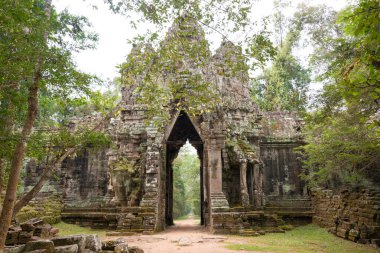 Siem Reap, Kamboçya - 13 Aralık 2016: Angkor Thom ölü kapısı. bir ünlü Ören (Unesco Dünya Mirası) Angkor, Siem Reap, Kamboçya.