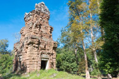 Siem Reap, Kamboçya - 11 Aralık 2016: Prasat Suor Prat Angkor Thom içinde. bir ünlü Ören (Unesco Dünya Mirası) Angkor, Siem Reap, Kamboçya.