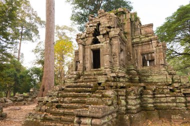 Siem Reap, Kamboçya - 10 Aralık 2016: Preah Pithu Angkor Thom içinde. bir ünlü Ören (Unesco Dünya Mirası) Angkor, Siem Reap, Kamboçya.