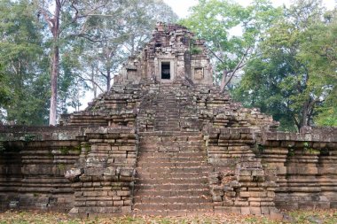 Siem Reap, Kamboçya - 10 Aralık 2016: Preah Pithu Angkor Thom içinde. bir ünlü Ören (Unesco Dünya Mirası) Angkor, Siem Reap, Kamboçya.