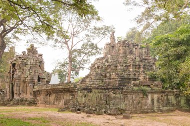 Siem Reap, Kamboçya - 10 Aralık 2016: Preah Pithu Angkor Thom içinde. bir ünlü Ören (Unesco Dünya Mirası) Angkor, Siem Reap, Kamboçya.