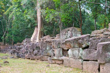 Siem Reap, Kamboçya - 13 Aralık 2016: Krol Ko Angkor içinde. bir ünlü Ören (Unesco Dünya Mirası) Angkor, Siem Reap, Kamboçya.