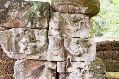 Siem Reap, Kamboçya - 13 Aralık 2016: Angkor Krol Ko yardım. bir ünlü Ören (Unesco Dünya Mirası) Angkor, Siem Reap, Kamboçya.