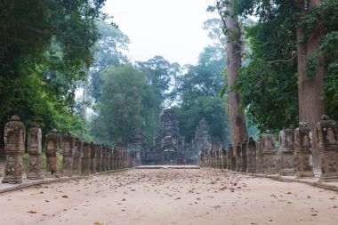 Siem Reap, Kamboçya - 13 Aralık 2016: Preah Khan Angkor içinde. bir ünlü Ören (Unesco Dünya Mirası) Angkor, Siem Reap, Kamboçya.