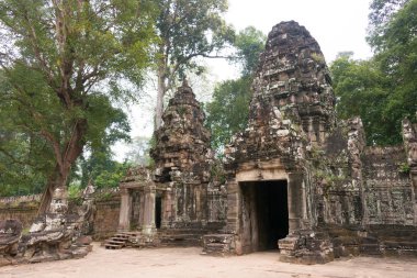 Siem Reap, Kamboçya - 13 Aralık 2016: Preah Khan Angkor içinde. bir ünlü Ören (Unesco Dünya Mirası) Angkor, Siem Reap, Kamboçya.