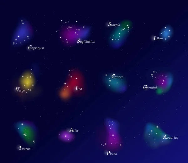 인기 있는 별자리 세트 로열티 프리 스톡 일러스트레이션