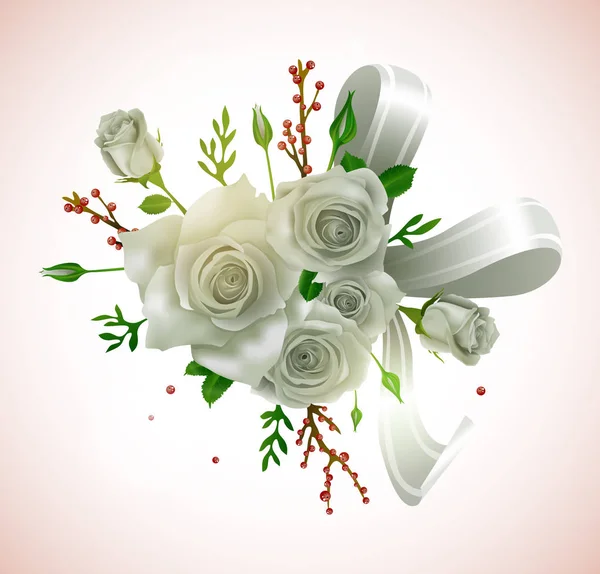 Whitel růže kytice Stock Vektory