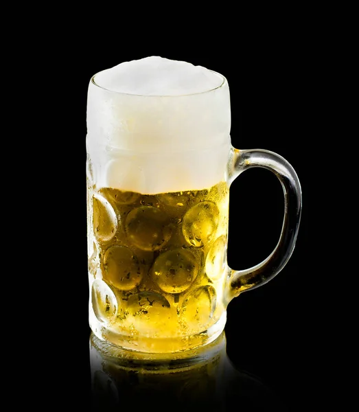 Oktoberfest beer mug on black — Stock Photo, Image