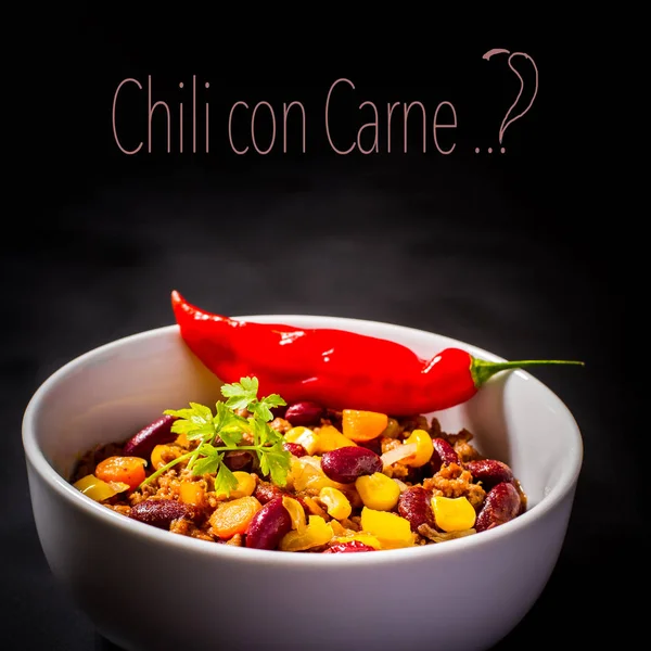 Chili con Carne on black — Stock Photo, Image