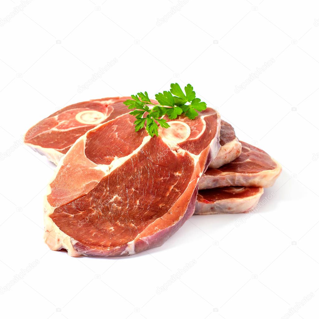 Four lamb slices with spice herbs