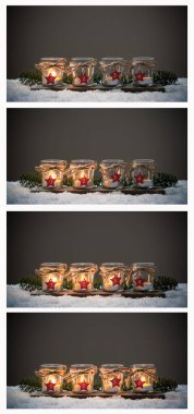 Dört Advent mum içinde belgili tanımlık kar kolaj Advent