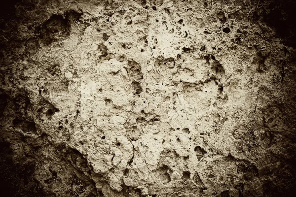 Smutsig, repad gamla coquina vägg — Stockfoto
