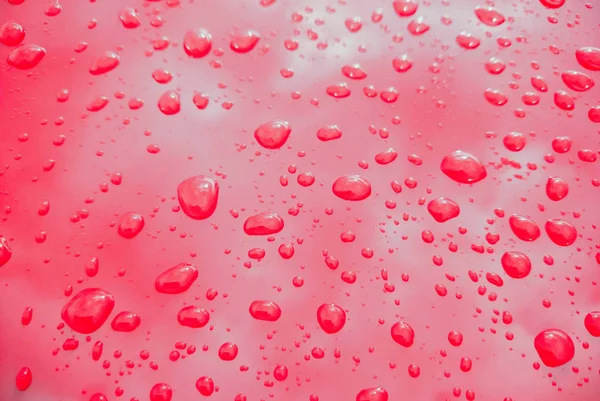 Rain drops on red background — Stock Photo, Image