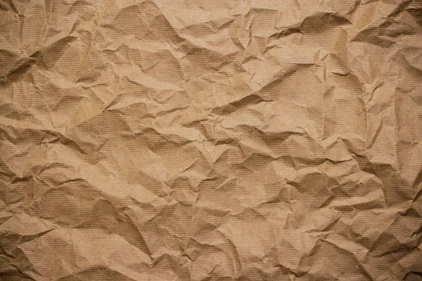 Papier d'emballage froissé brun — Photo