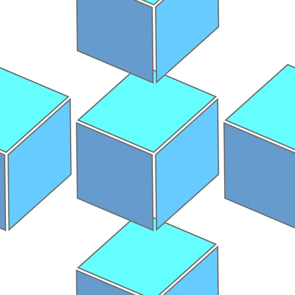 Abstrakte nahtlose 3D-Würfelmuster — Stockvektor