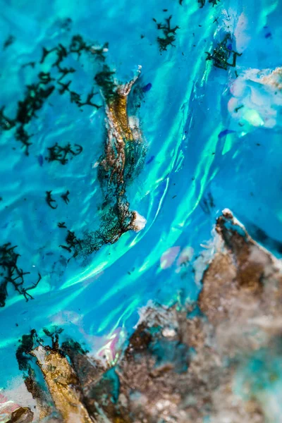 Part Original Epoxy Resin Art Close Lacin — Stock Photo, Image