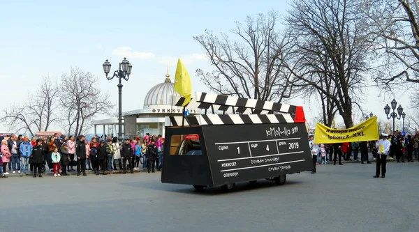 Odessa Ucraina 2019 Primorsky Boulevard Macchina Dello Studio Cinematografico Odessa — Foto Stock