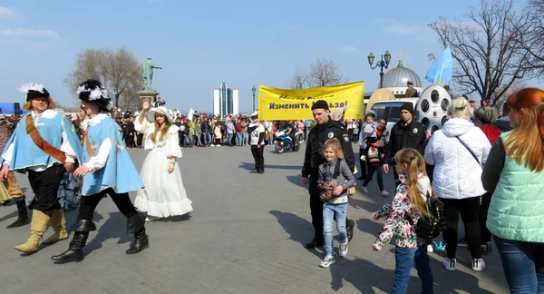 Odessa Ukrajina 2019 Primorsky Boulevard Průvod Herců Počest Svátku — Stock fotografie