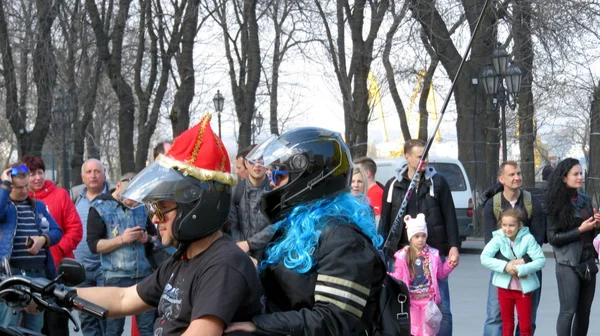 Οδησσός Ουκρανία 2019 Απριλίου Ποδηλάτες Στην Παρέλαση Της Οδησσού — Φωτογραφία Αρχείου