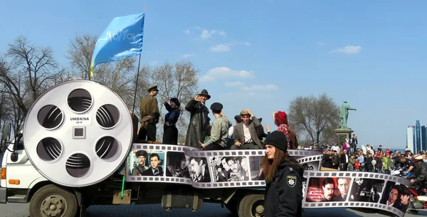 Odessa Ukraine 2019 April Odessa Filmstudio Leute Bei Der Parade Stockfoto