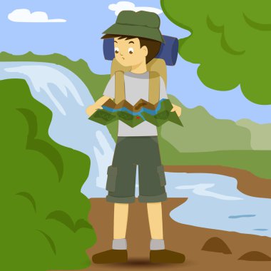 Asya harita eğitimi sırt çantası çocukla