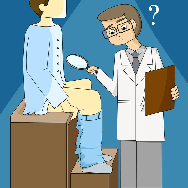Büyüteç tutarak ve küçük penisle şok edici doktor 