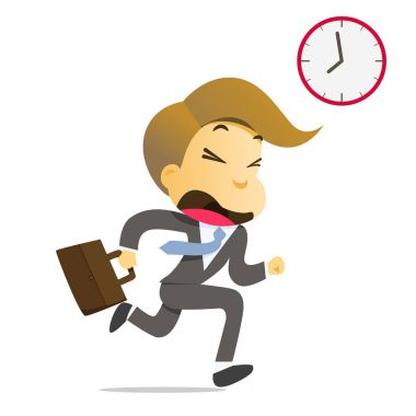 Çalışmaya geç evrak çantası ile çalışan iş adamı